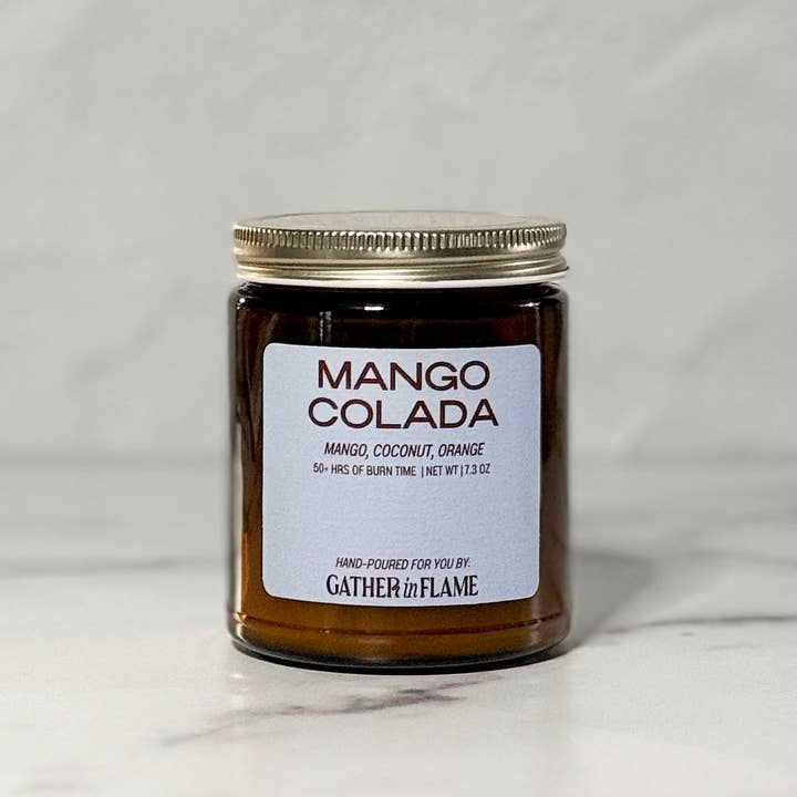 Mango Colada Tropical Luxury Candle – Mango & Coconut Milk for wholesale by Gather In Flame Candle Co.