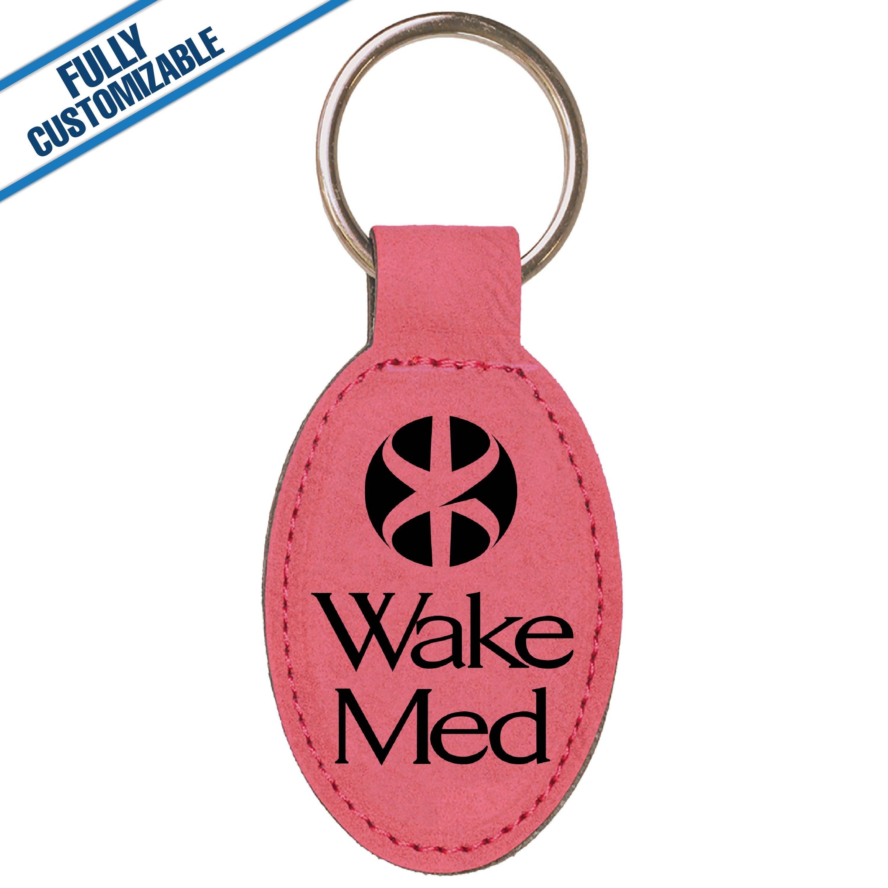 GiftWorksPlus - Wholesale Keychain - Unisex - Engraved Leatherette Oval Keychain - Fully Customizable5