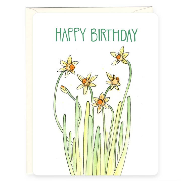 H.macdo Paper Co. – Großhandel Geburtstagskarten – Happy Birthday Grußkarte mit Narzissen im Frühling