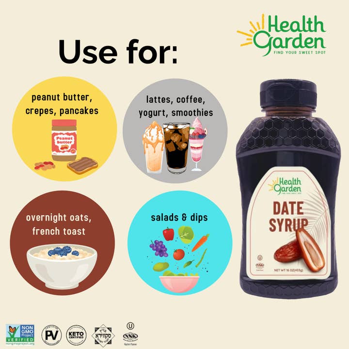 Health Garden of NY Inc. - Vente Sirops aromatisés - Sirop de dattes biologique Health Garden 16 oz