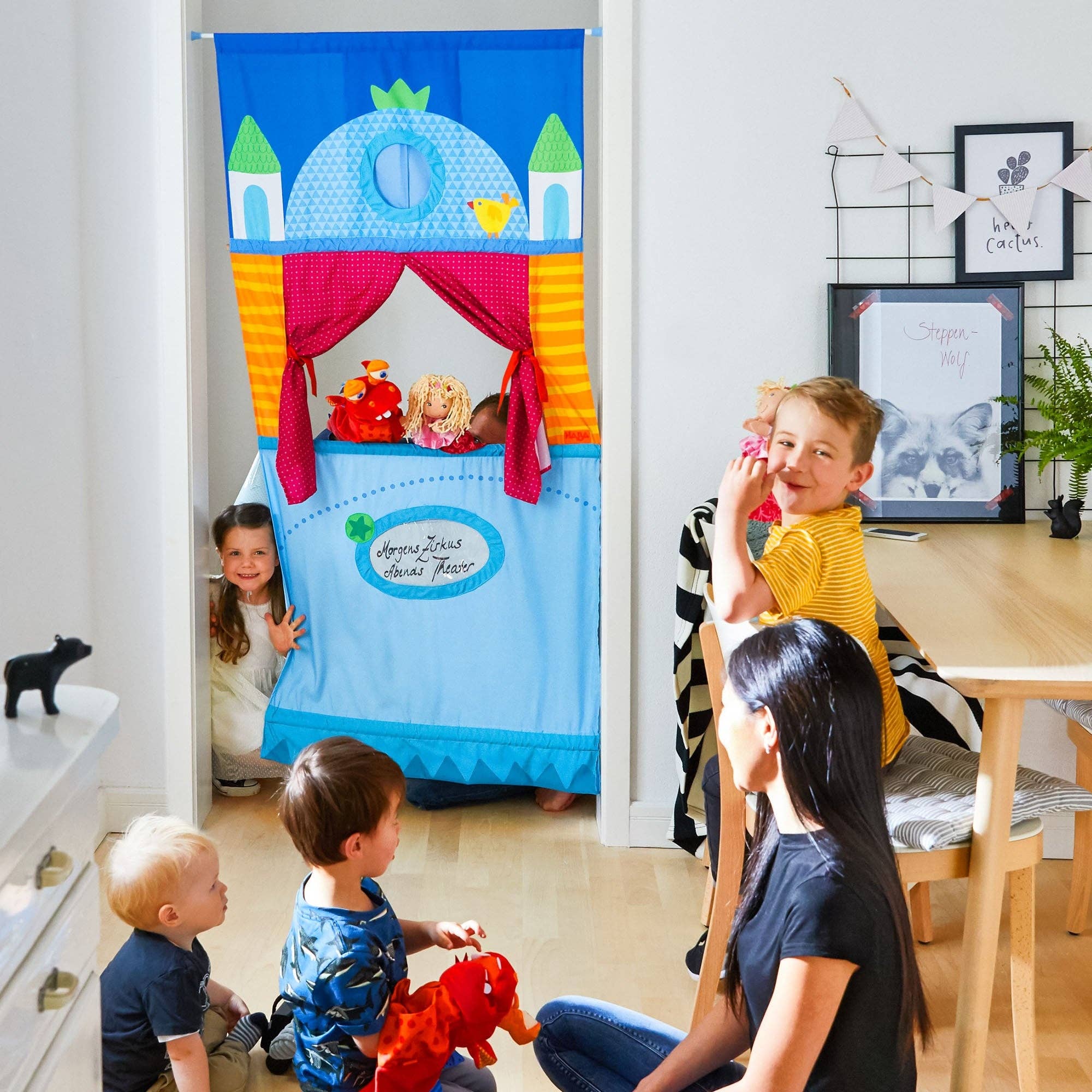 HABA USA - Wholesale Puppet - Kids & Baby - Hanging Doorway Puppet Theater1