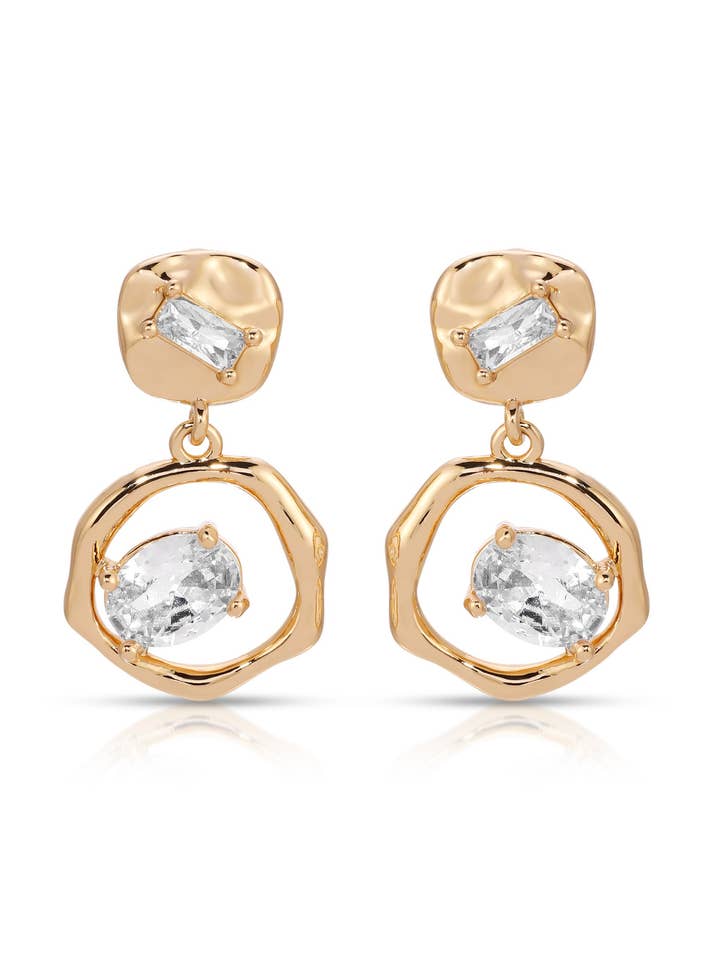 Brincos de Cristal Forma Orgânica por atacado de Ettika