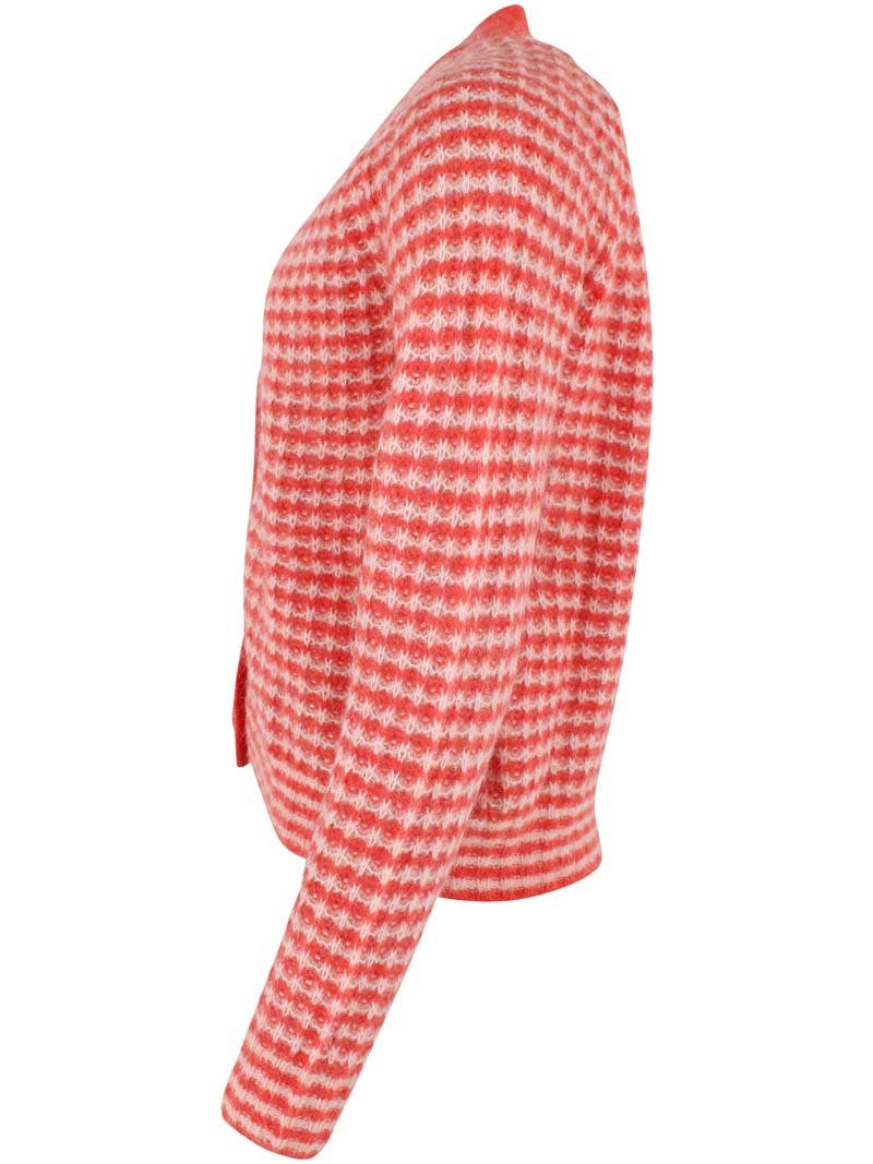 Danefae København - Wholesale Cardigan - Women's - Danadorable Alpaca Cardigan Bright Red/Powder8