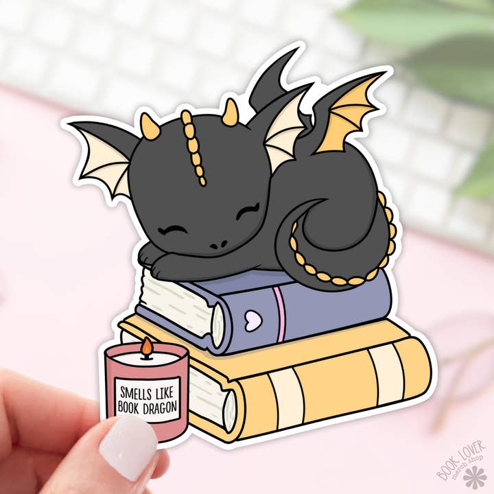 Cheira a Autocolantes de Dragão de Livros / Autocolantes Literários por atacado de Book Lover Merch Shop