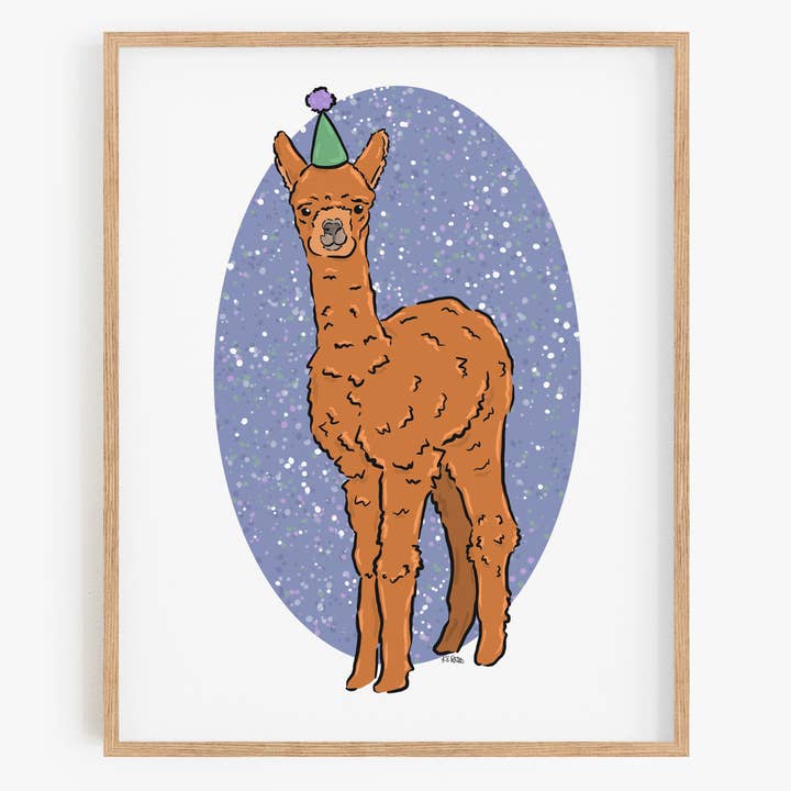 Imprimé Art Party Alpaga pour la vente par Bean Horse Car Designs