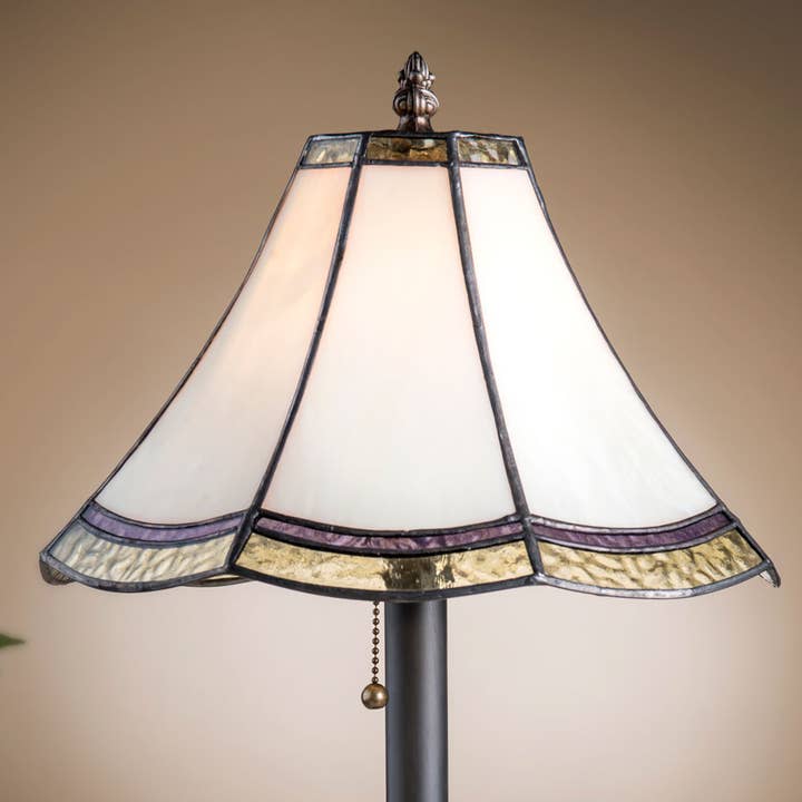 J Devlin Glass Art & Bert Anderson Collection - Wholesale Accent/Desk Lamp - Curved Stained Glass Tiffany Table Lamp J Devlin Lam 597-4