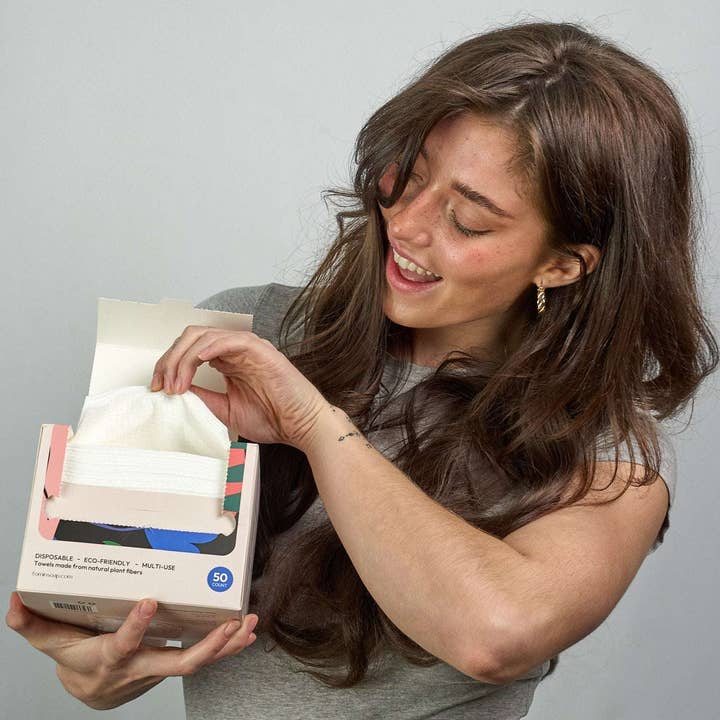 Fomin - Wholesale Face & Body Wipes - Eco-Clean Disposable Face Towels - 50 Count