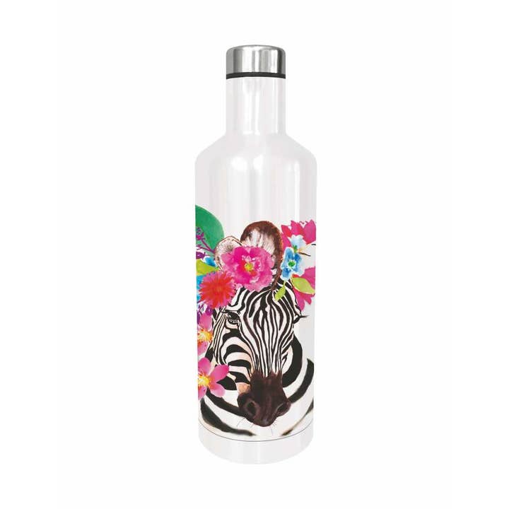 WATER BOTTLE - FLORA ZEBRA for wholesale by Paperproducts Design • Ambiente