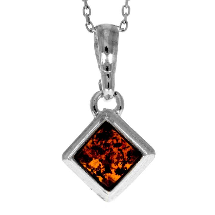 Pendentif à cadran moderne en argent sterling 925 et ambre de la Baltique véritable - 1760 pour la vente par SilverAmber Jewellery