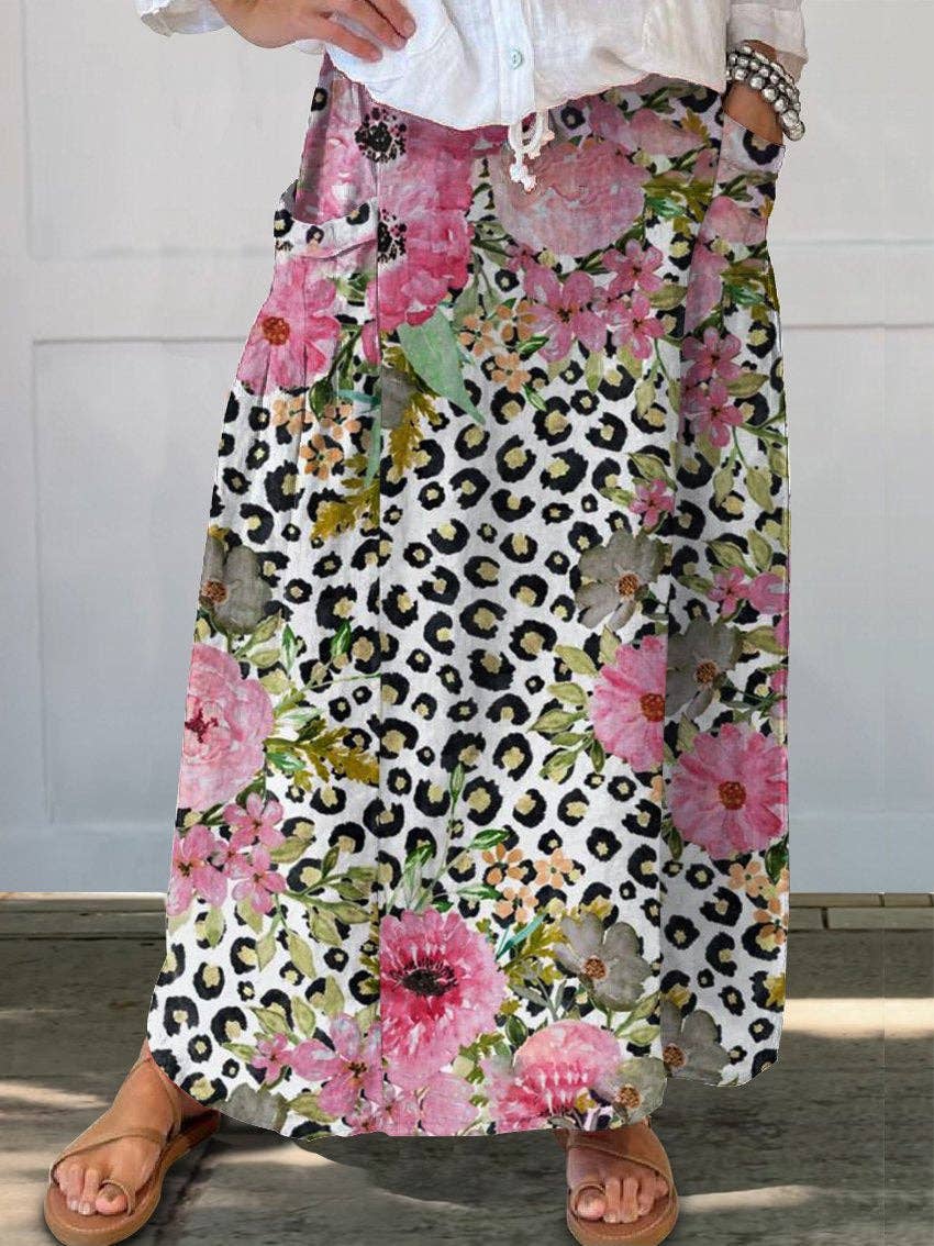 Chicto - Wholesale Skirt - Women's - Women's Printed Vintage Skirt2