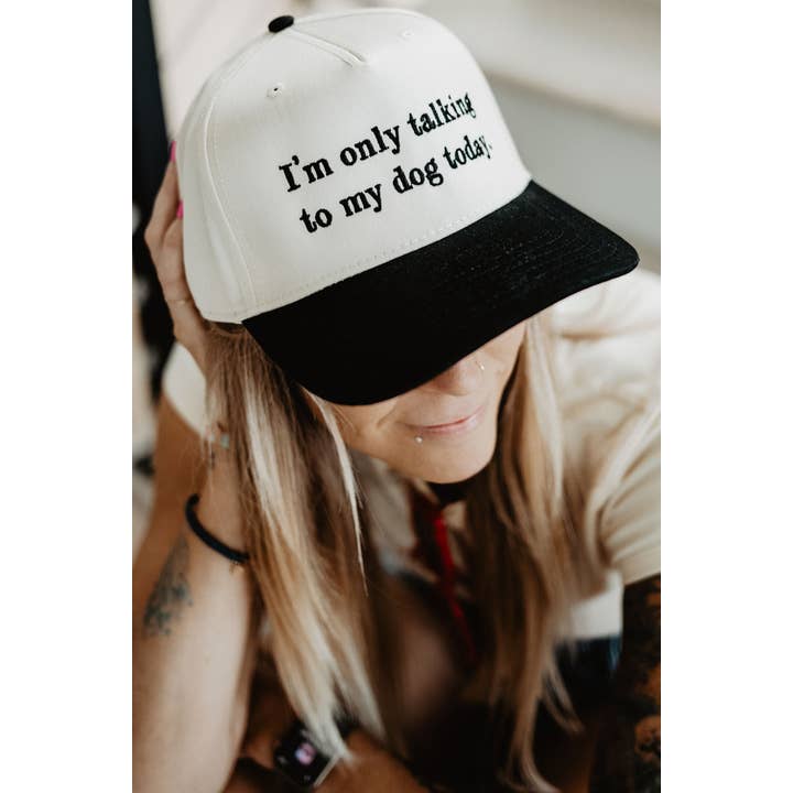 Katydid - Wholesale Trucker Hat - Women's - I'm Only Talking To My Dog Today Funny Vintage Hat4
