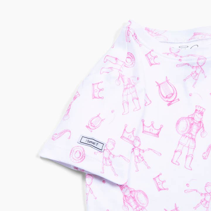 Holy Pals - Vente Haut et bas de pyjama – enfant - Ensemble pyjama rose David & Goliath