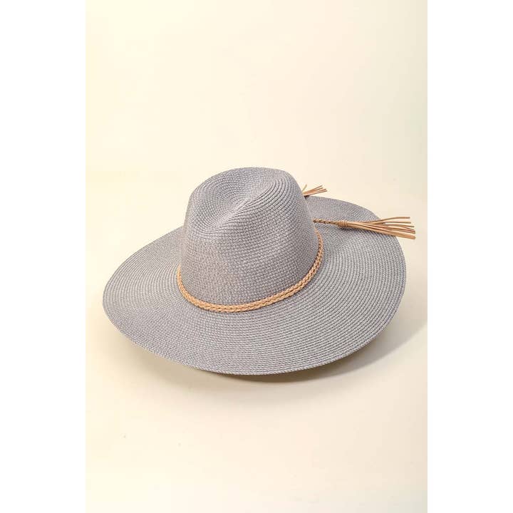 Anarchy Street - Wholesale Straw Hat - Women's - Straw Braided Rope Strap Fedora Hat