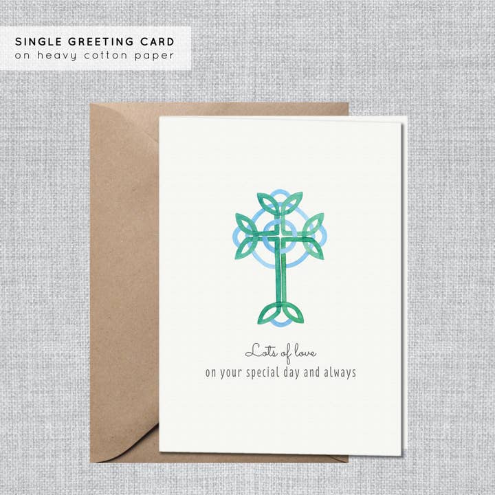 Boy Baptism Card | Boy First Communion Card | Confirmation for wholesale by Gina Maher | Watercolor
