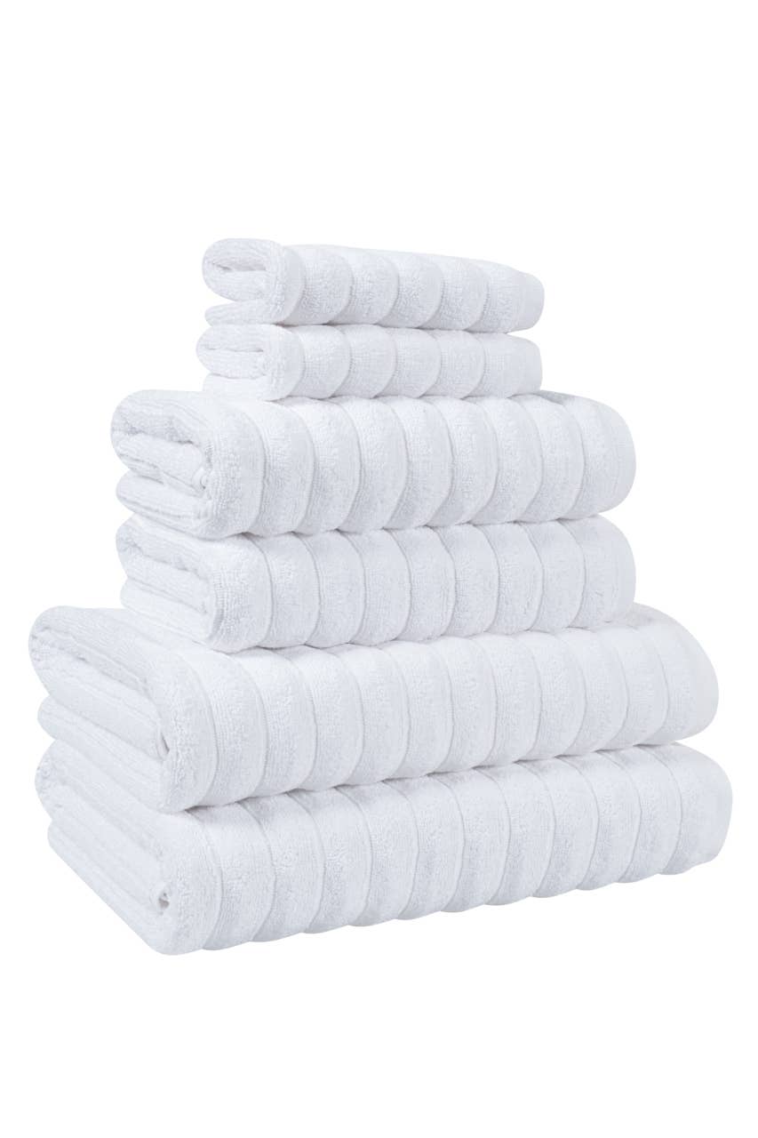 White Euphoria Luxury 6-Piece Turkish Cotton Towel Set for wholesale on Faire
