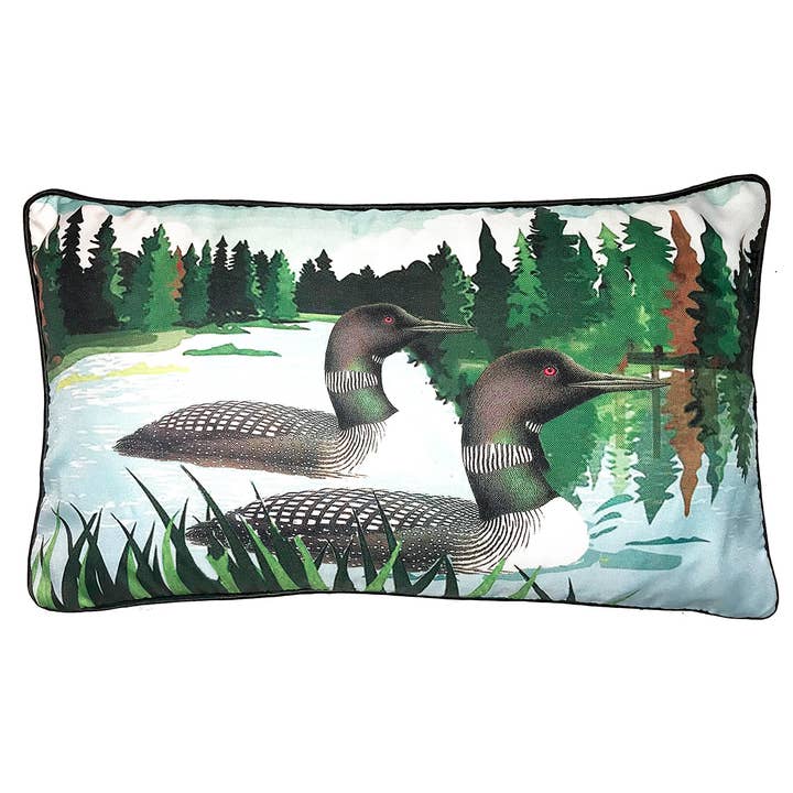 Loon Oblong Indoor/Outdoor Pillow in Outdoora Fabric for wholesale by Taylor & Co. - The Taylor Collection