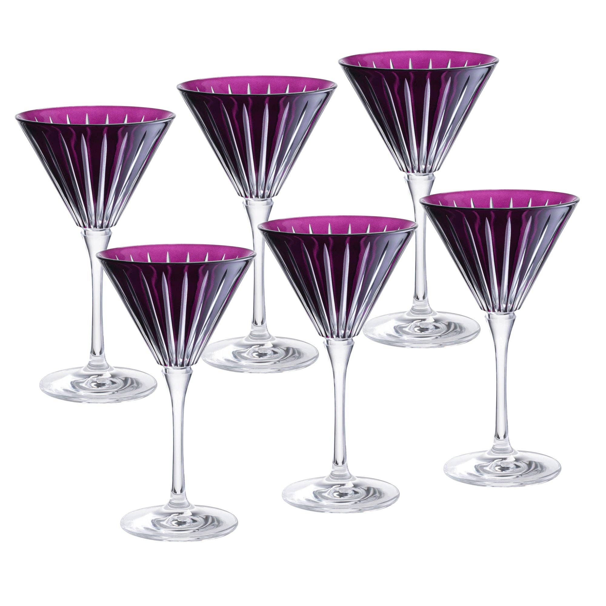 Barski – wholesale Cocktail-/likörglas – Martini stammade glasögon, ametist, uppsättning av 6, 7 oz.2
