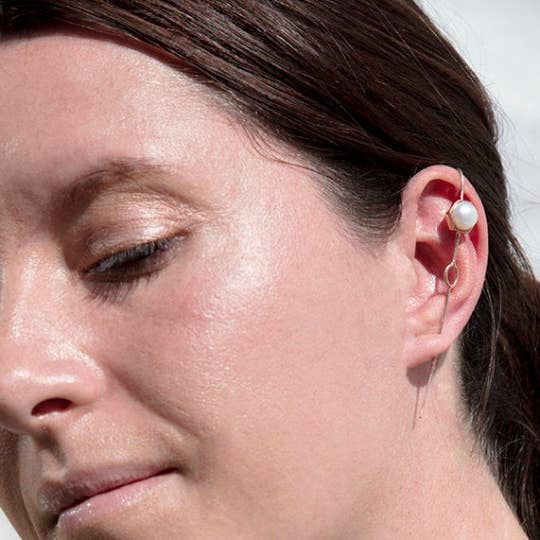 Otis Jaxon London - Wholesale Cuff/Wrap Earrings - Rose Gold Pearl Ear Climber Cuff Earrings4