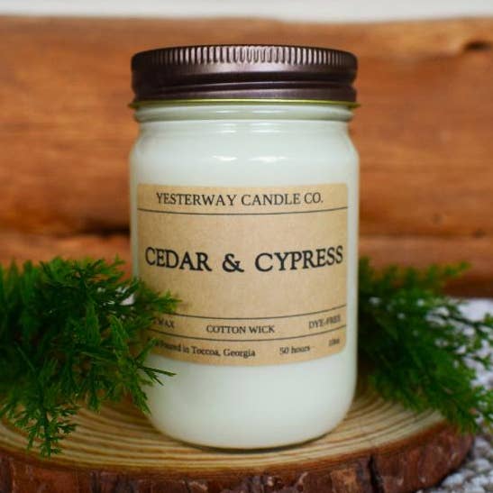 Cederträ och Cypress ETT ljus för wholesale av Yesterway Candle Co.
