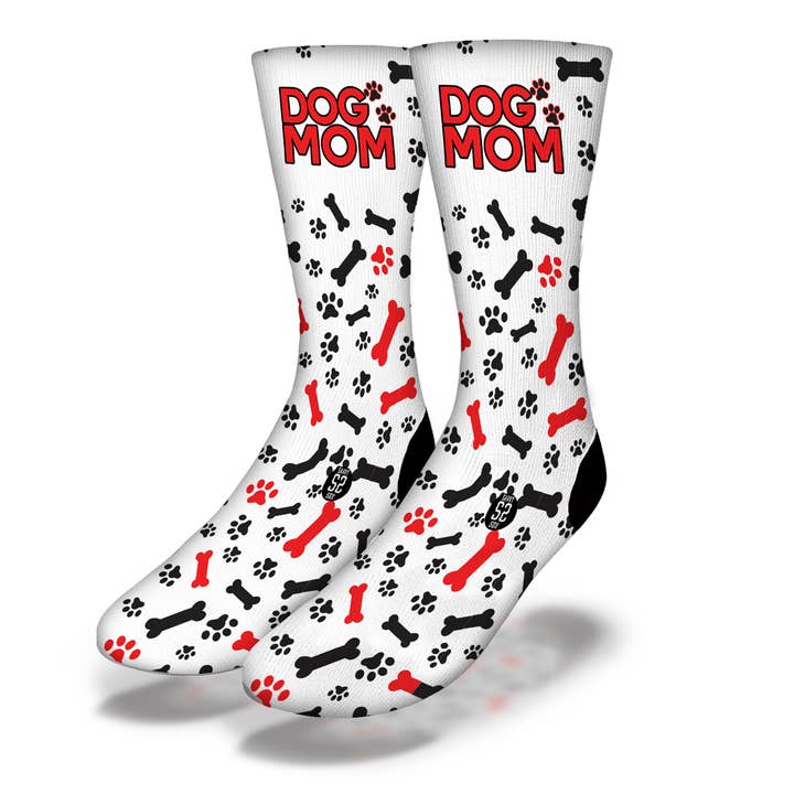 DOG MOM Cute Paw Print Animal Socks for wholesale by Savvy Sox
