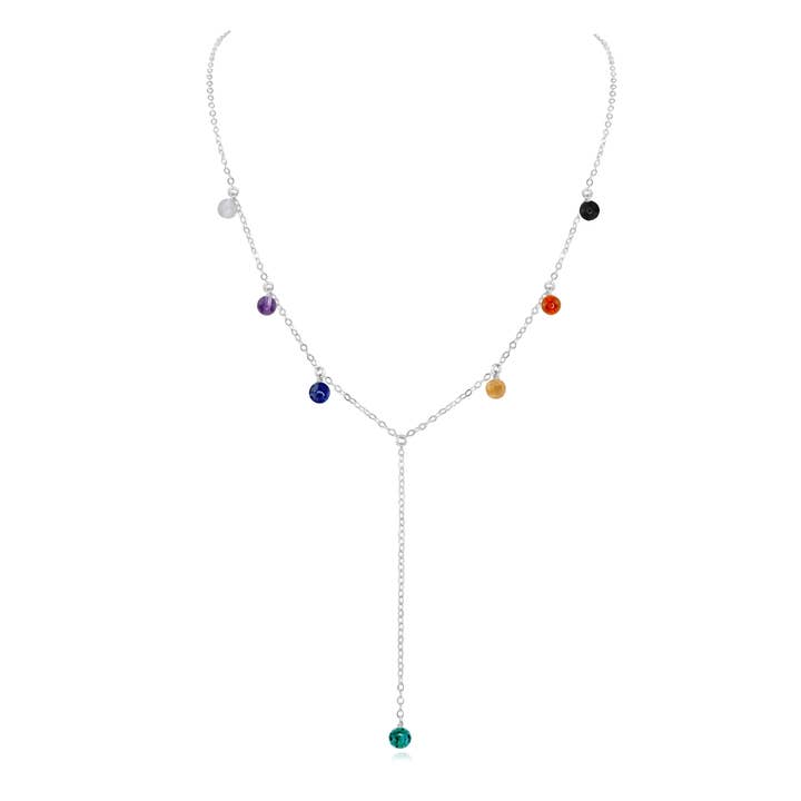 Luna Tide - Wholesale Y-neck/lariat necklace - Chakra Crystals Boho Lariat Necklace2