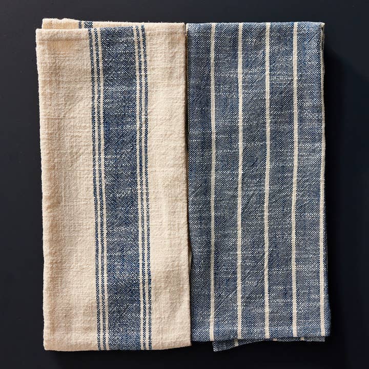 Canvas Home - Vente Torchons - Torchons en coton couleur indigo, lot de 23