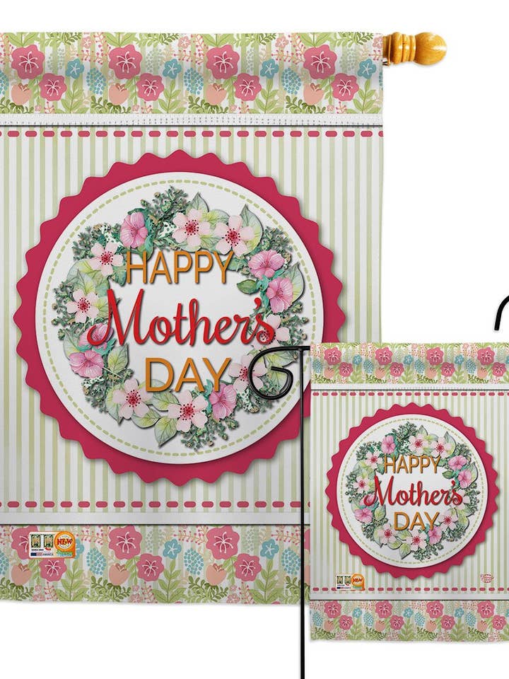 Bandera de decoración floral de la madre dulce del día de la madre para venta al por mayor de Two Group Flag Co