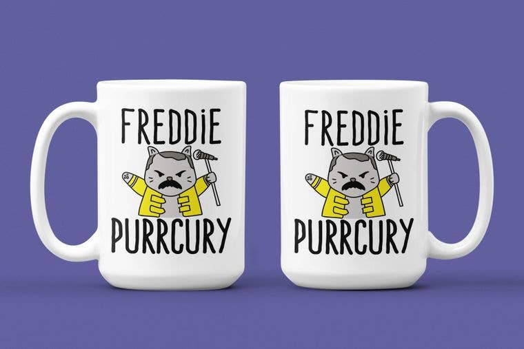 Ink Pop - Wholesale Coffee Mug - Freddie Purrcury Funny Cat Coffee Mug1