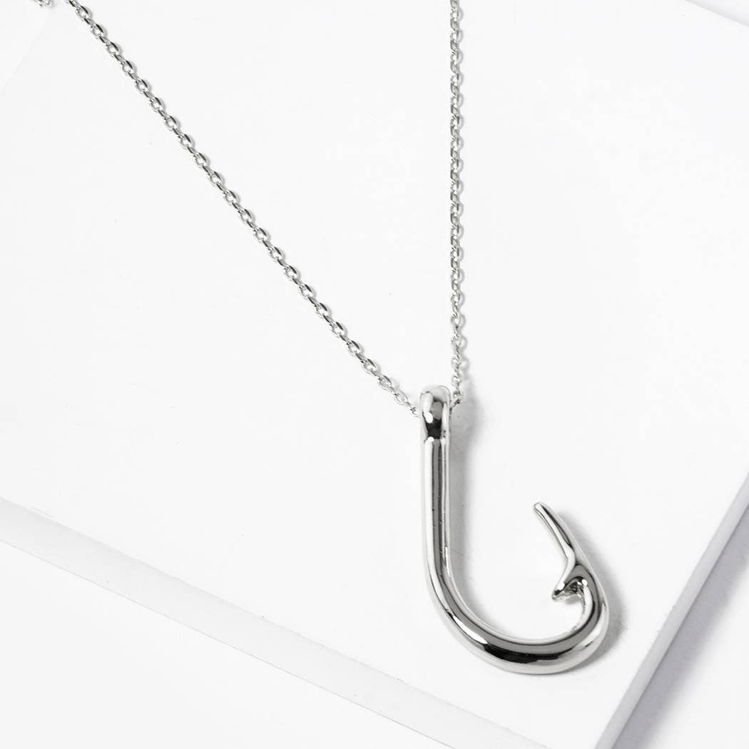Fashion City - Wholesale Pendant/Charm Necklace - Gold-Dipped Fish Hook Fashion Necklace3
