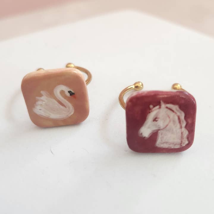 Square Symbol Ring for wholesale by Crown & Heart