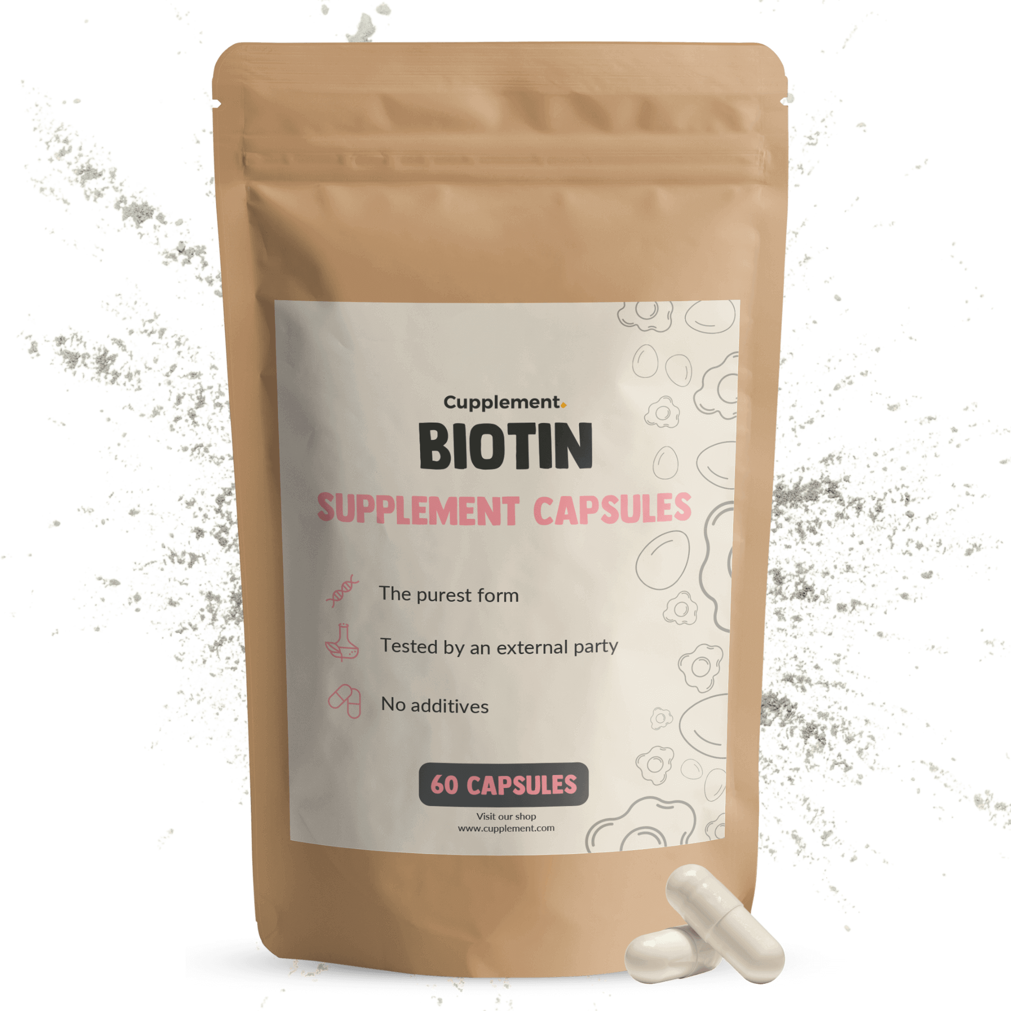 Cupplement b.v. - Vendita all'ingrosso Vitamine/integratori orali - Capsule di Biotina (Vitamina B8) 10.000 mcg 60 Capsule0