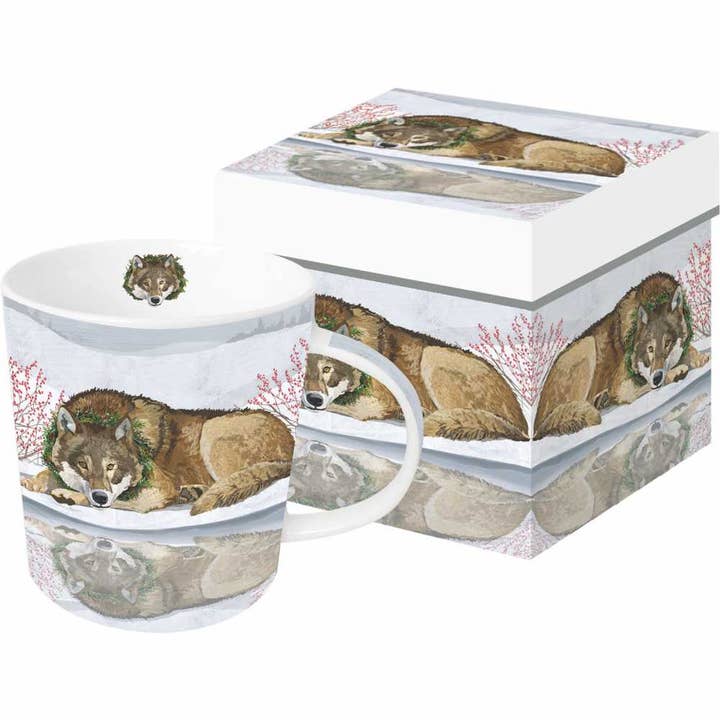 MUG IN GIFT BOX- WOLF REFLECTED for wholesale by Paperproducts Design • Ambiente