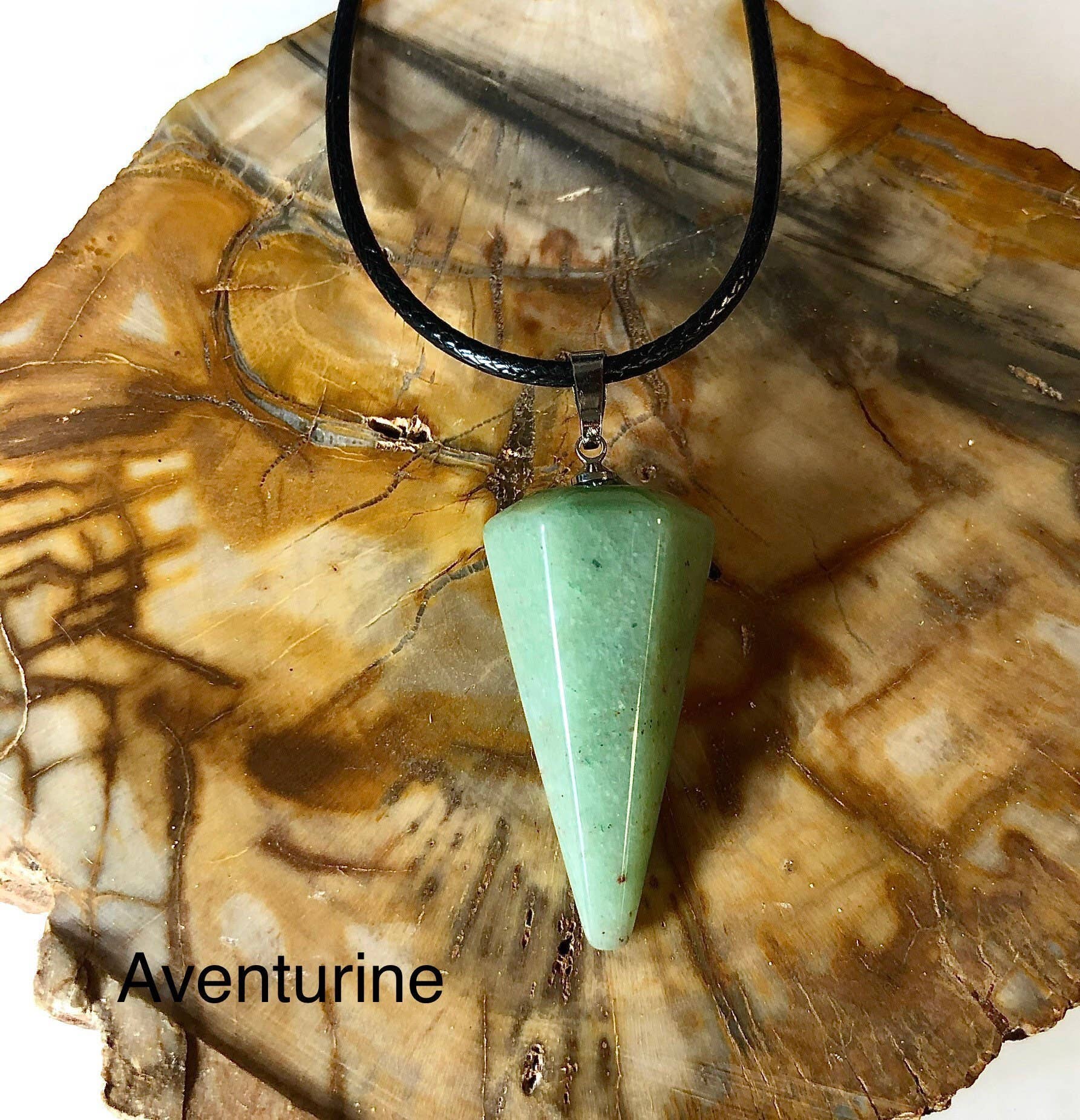 KayleeNYC - Vente Breloques/médailles personnalisées - Pendentif pendule naturel en cristal : améthyste, œil de tigre, quartz rose4