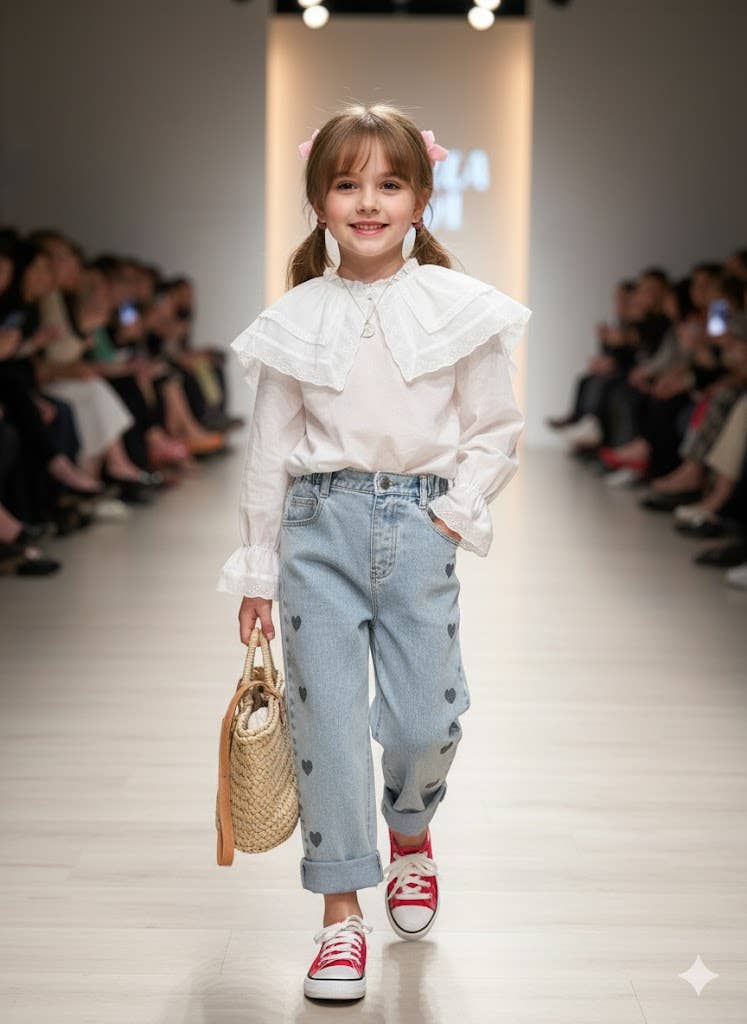 Blue Heart Wide-Leg Denim Jeans for wholesale on Faire3