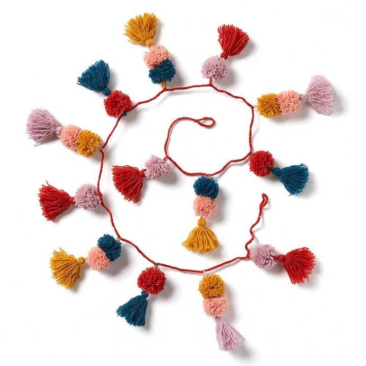 Festive Pom Pom Garland for wholesale by SERRV International