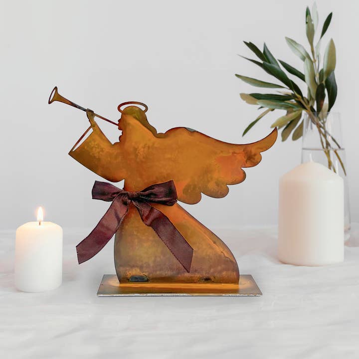 Prairie Dance - Vente Décoration de Noël - Ange de Noël, figurine d'ange en métal rustique, silhouette3