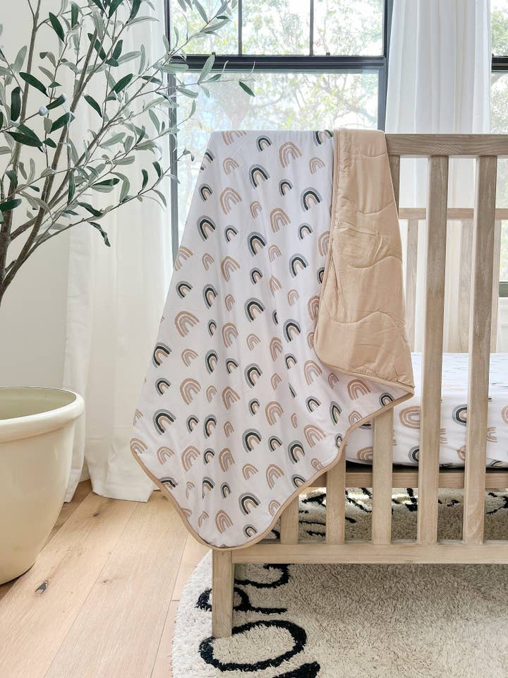 NODNAL Co. - Wholesale Bedding Blanket - Kids & Baby - Bamboo Quilted Blanket in Dusty Rose7