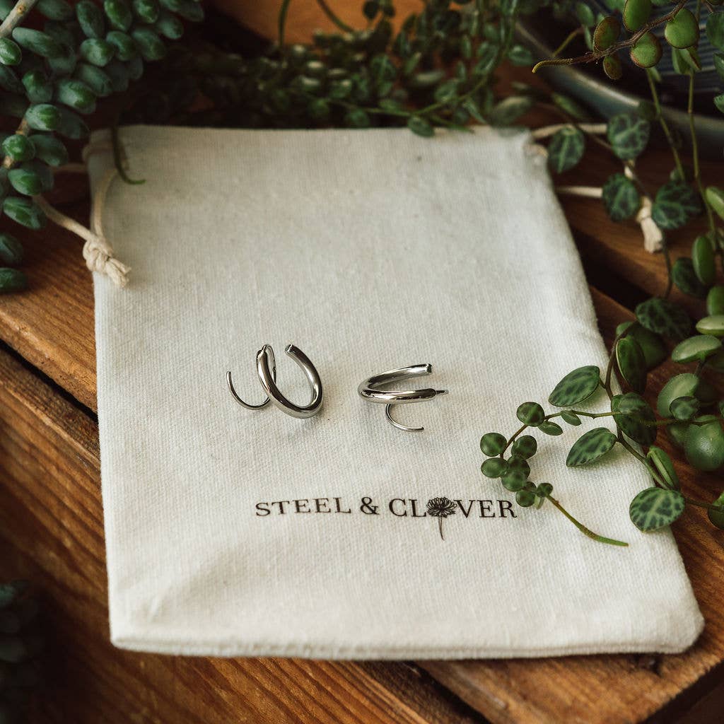 Steel & Clover - Wholesale Hoop Earrings - Gage Modern Twist Earrings6