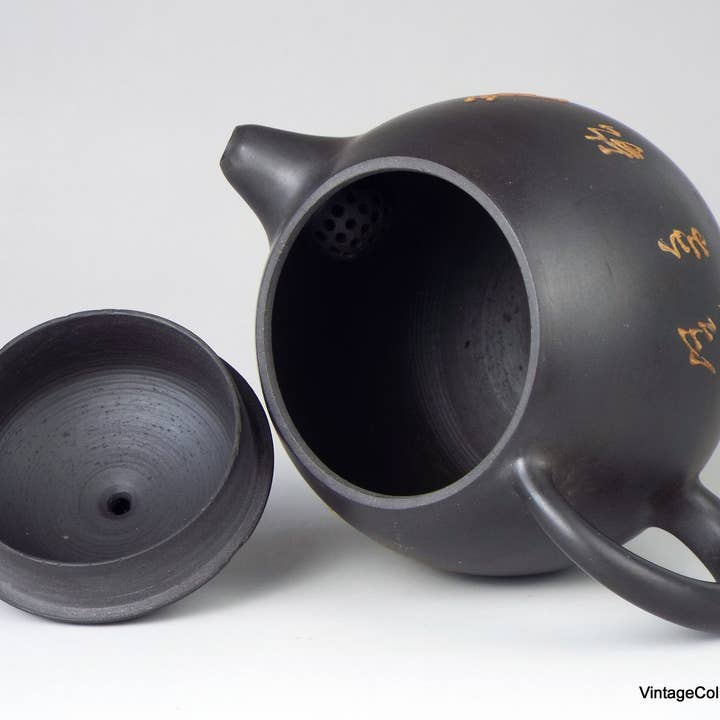 Vintagecollection888 - Wholesale Tea Pot - Vintage Clay Teapot Chinese Calligraphy Yixing Zisha8