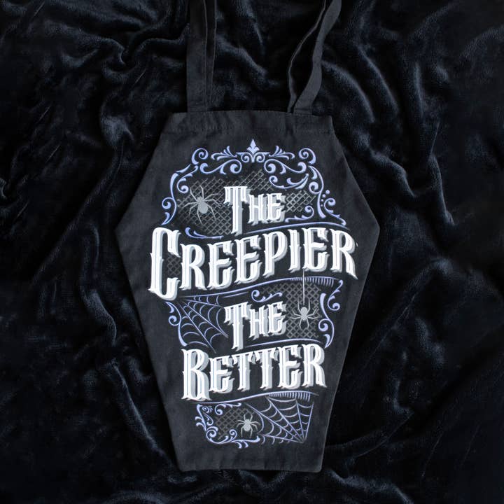 Something Different Wholesale - Wholesale Tote Bag - Unisex - Gothic The Creepier the Better Coffin Shaped Tote Bag