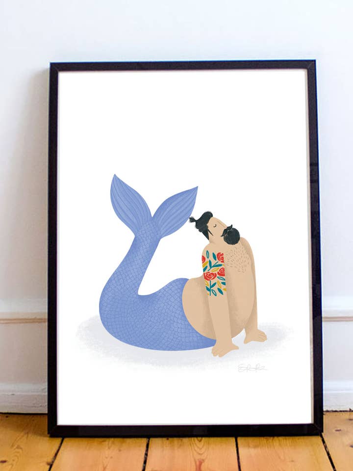 A4 Print - Sexy Merman for wholesale by Elsa Rose Frere