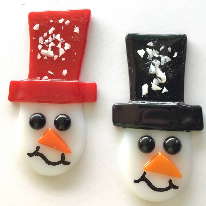 Fish Tales - Wholesale Ornament Set - Top Hat Snowmen Glass Ornaments1