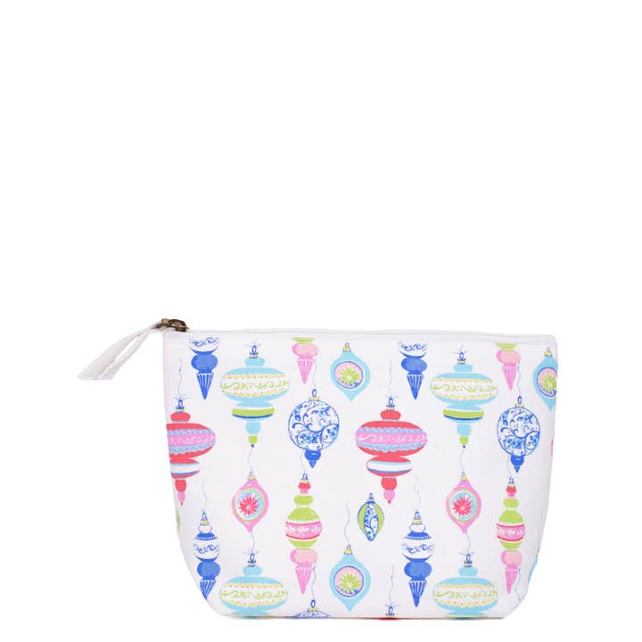 Whimsical Wonders Cosmetic Bag White/Multi 10.25x6.75x3 for wholesale by The Royal Standard