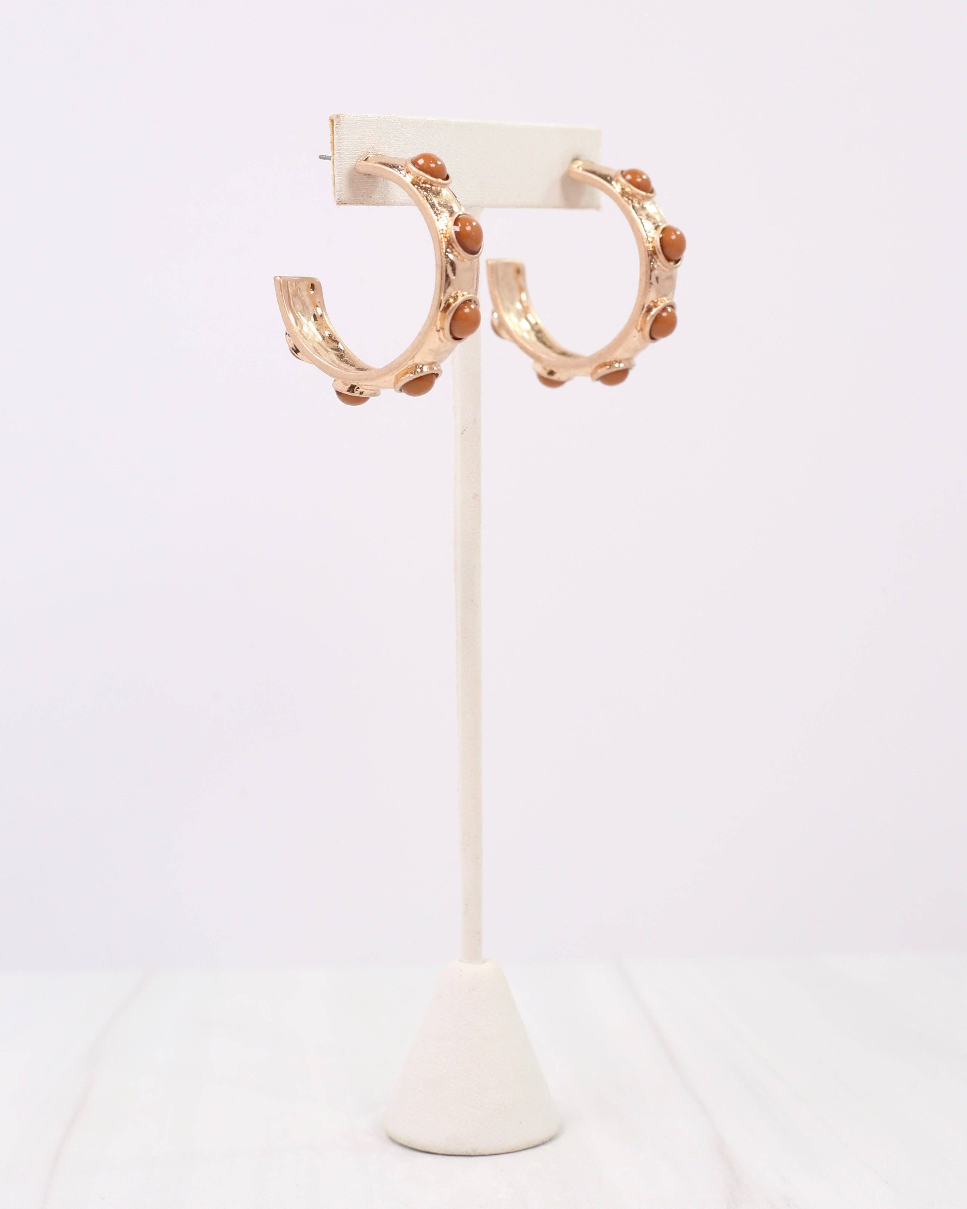 Caroline Hill - Wholesale Hoop Earrings - Frazee Hoop Taupe3