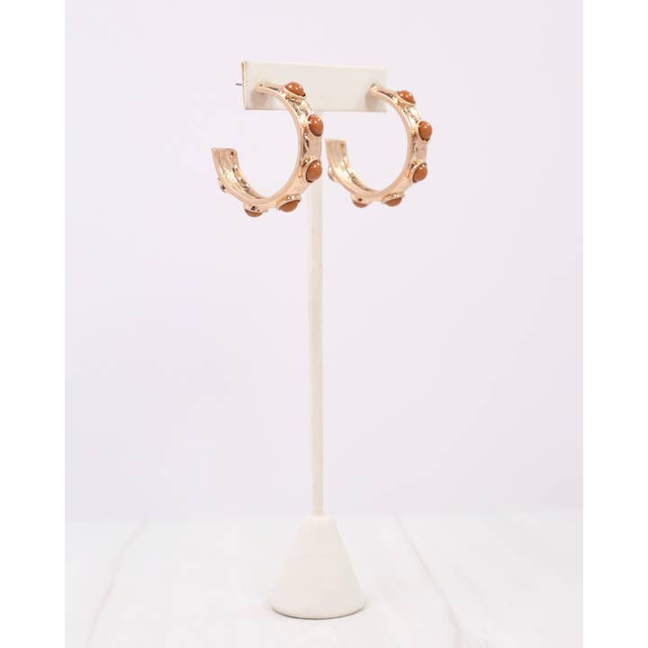 Caroline Hill - Wholesale Hoop Earrings - Frazee Hoop Taupe3