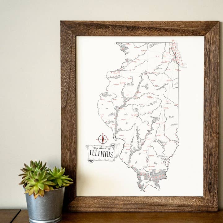 Illinois Map for wholesale by Lord of Maps