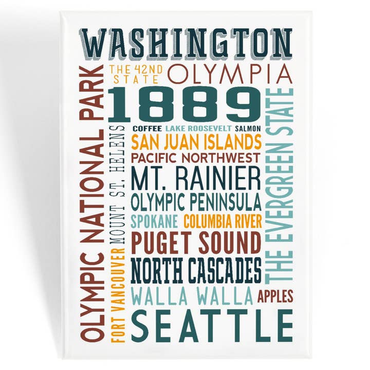 MAGNET Washington, tipografía para venta al por mayor de Lantern Press