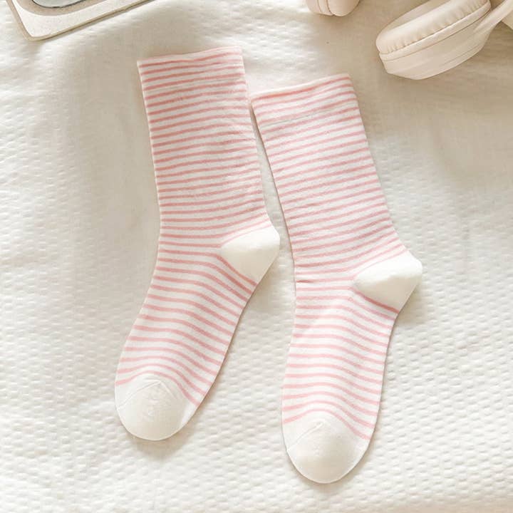 Funkyrel® Atzbranding Limited - Wholesale Socks - Women's - Rufia - Colorful Striped Mid-Calf Socks