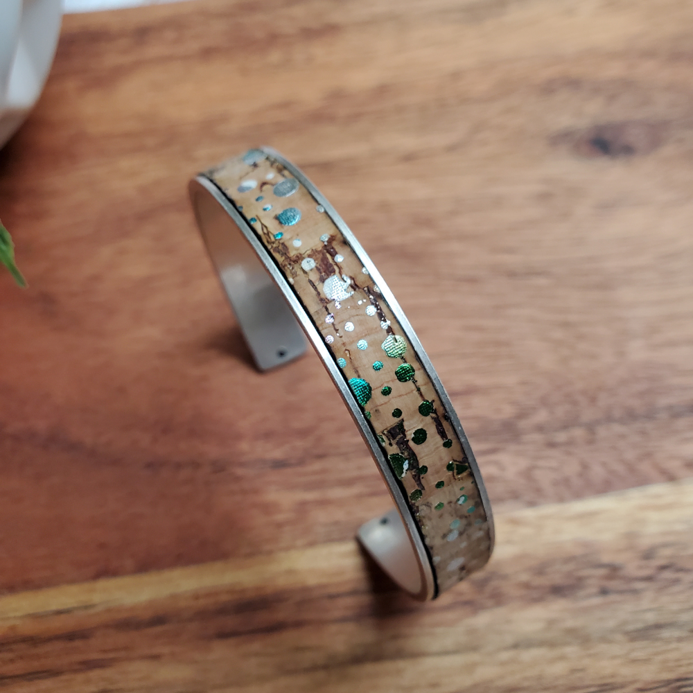 Gem Lounge Jewelry – Großhandel Manschettenarmband – Kork Silber Skinny Cuff Armband24