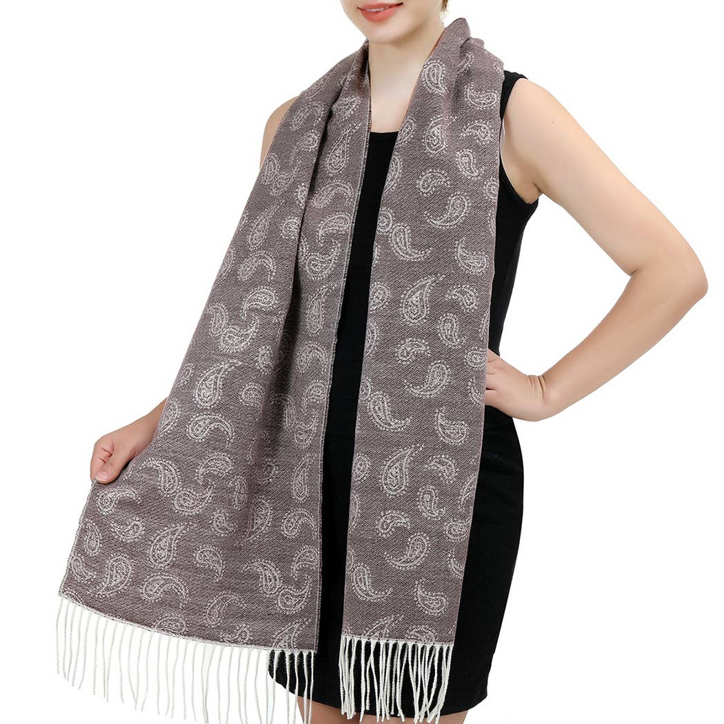 Fashion City - Wholesale Scarf – Women's - Cashmere Feel Soft Scarf with Paisley Design1